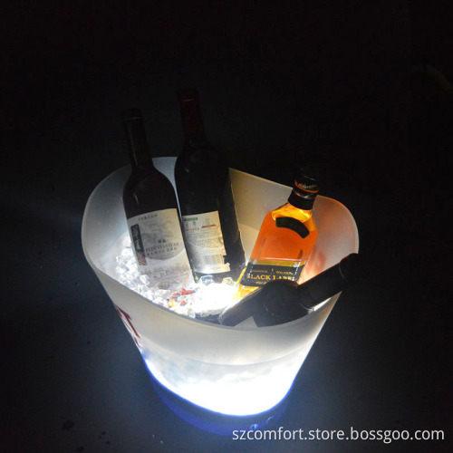 Wholesales Barware rechargeable wireless plastic wavy shape PP material 12Liters big led ice bucket